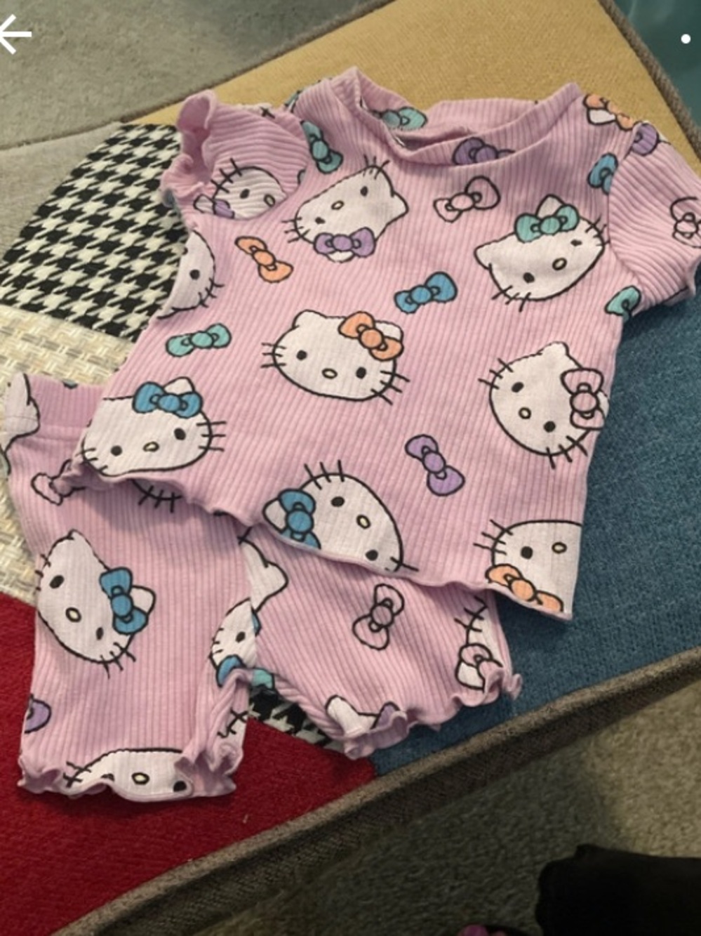 Sanrio Hello Kitty Lavender Short Sleeve Matching Set with Multicolor Bows